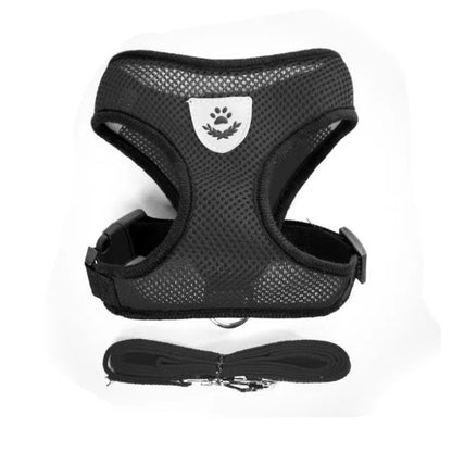 Breathable Mesh Cat & Dog Harness with Leash – Reflective Vest
