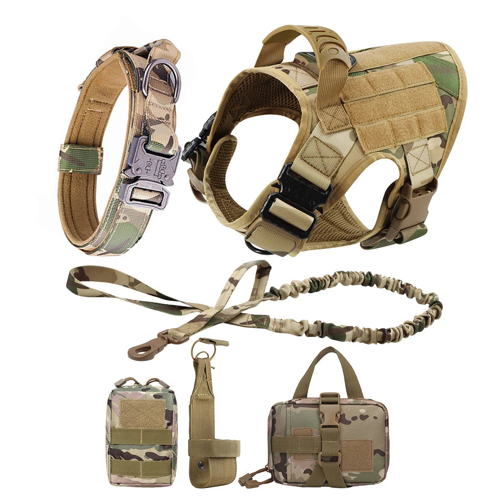 tactical dog harness with molle system – heavy-duty large dog vest