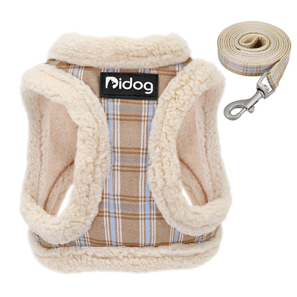 Winter Warm Padded Dog Harness Vest with Leash for Small Dogs
