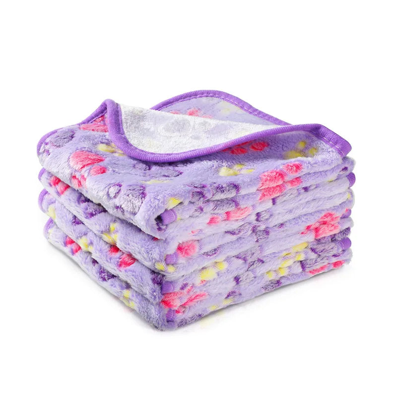soft fluffy pet blanket with cute paw or elephant pattern for dogs and cats