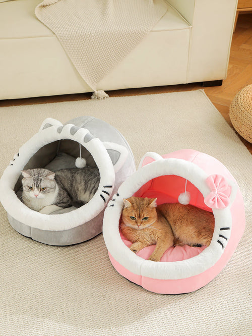 Cozy Cave Cat Bed – Warm Plush Tent for Deep, Comfortable Sleep