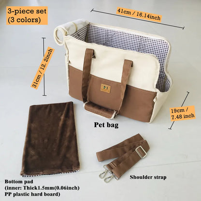 Breathable Pet Carrier Shoulder Bag for Cats & Puppies, Car Seat