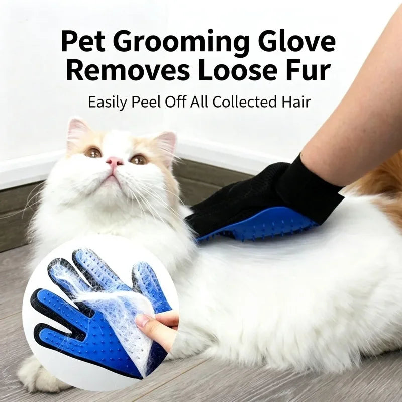 eeljoy 2-in-1 pet grooming glove – deshedding massage brush
