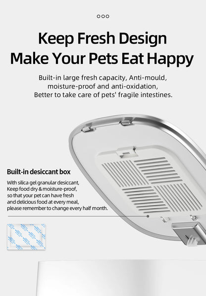 ROJECO Smart WiFi Automatic Cat Feeder – 4L Auto Pet Dispenser