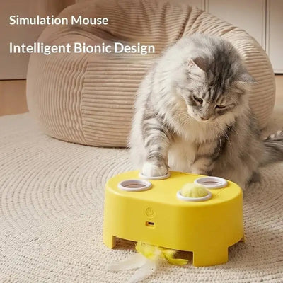 Interactive Whack-A-Mole Cat Toy Automatic Pop-Up Feather Toy