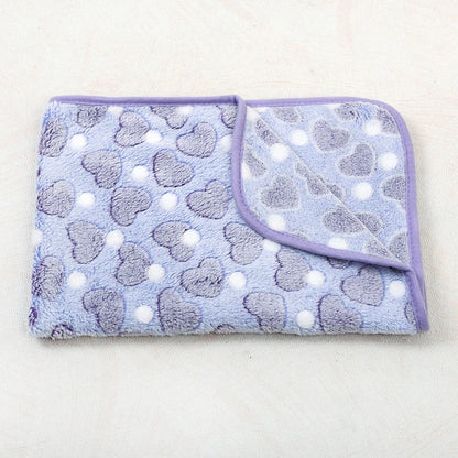 Soft Fluffy Paw Print Pet Blanket for Puppies and Cats Warm Flannel Mat