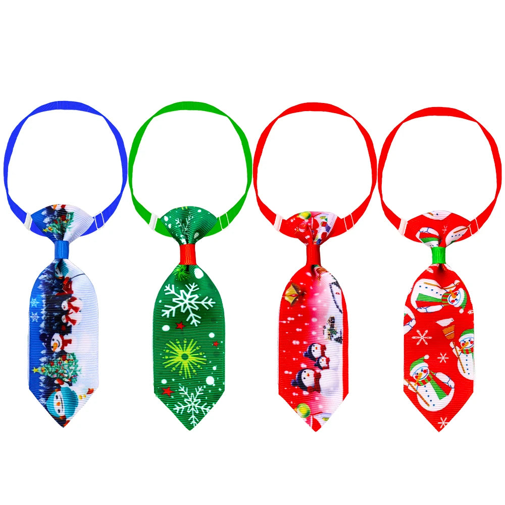 10 pack adjustable christmas dog bow ties and neckties for cats & puppies