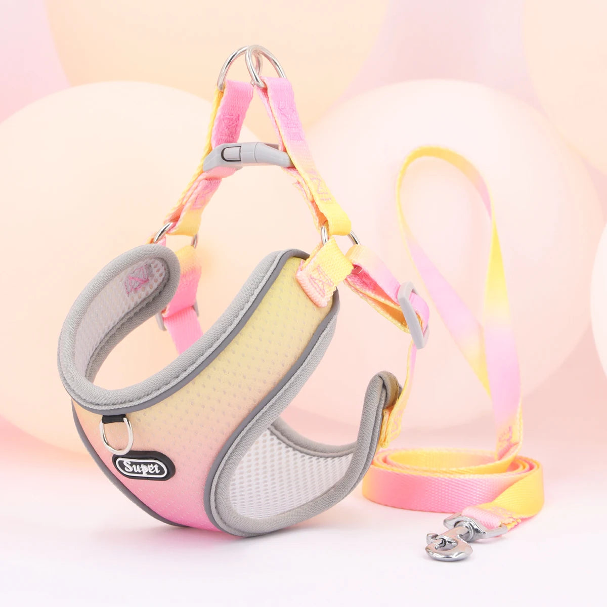 step-in dog harness with reflective, breathable design, adjustable
