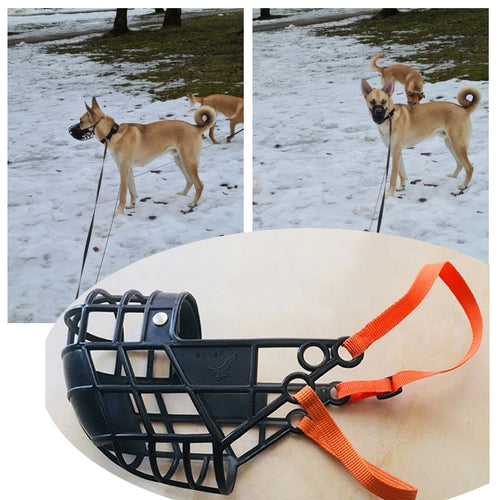 Adjustable Basket Muzzle for Dogs – Breathable Anti-Bite Mask