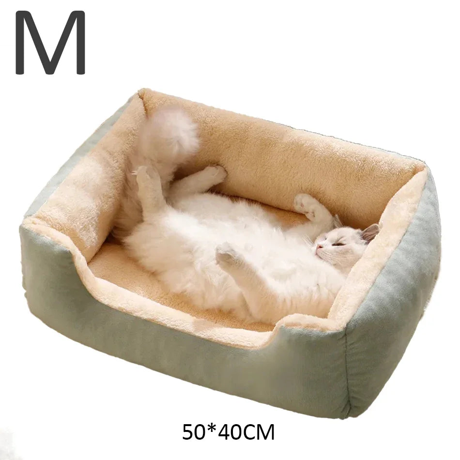 cozy plush pet bed for cats & dogs – soft breathable basket