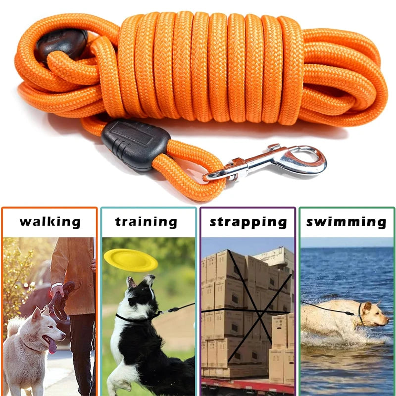 5m ~ 15m heavy duty nylon long line training leash for medium & large dogs