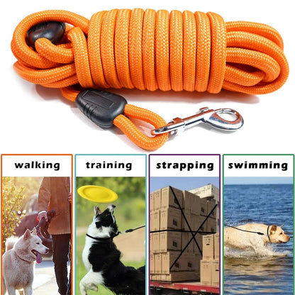 5m ~ 15m Heavy Duty Nylon Long Line Training Leash for Medium & Large Dogs