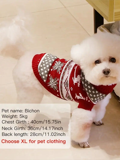 Christmas Knit Pet Sweater – Festive Wool Sweater for Dogs & Cats