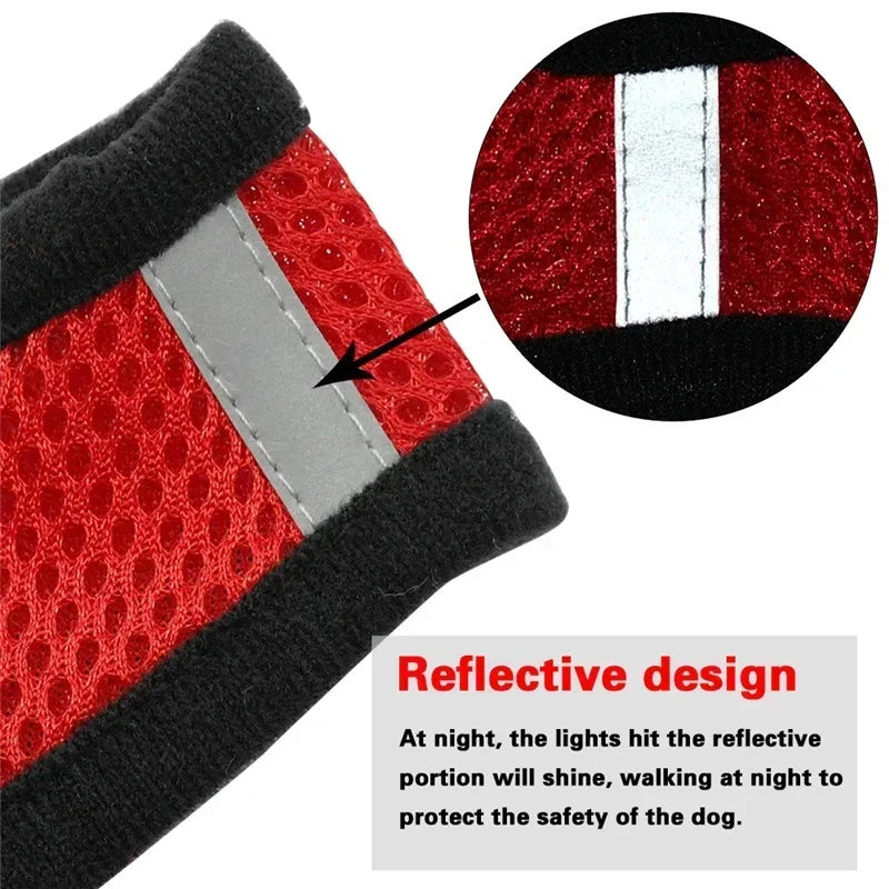 adjustable mesh vest harness & leash - breathable for cats & dogs