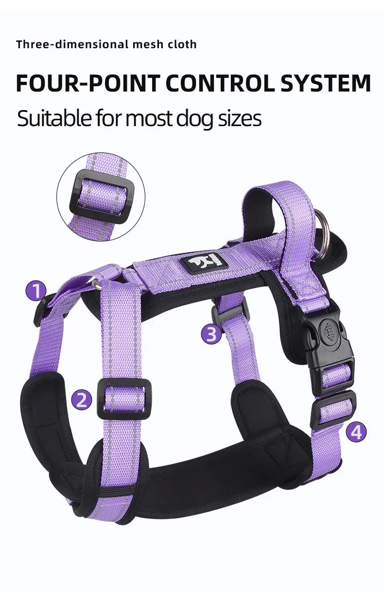 adjustable reflective puppy vest harness with easy control handle