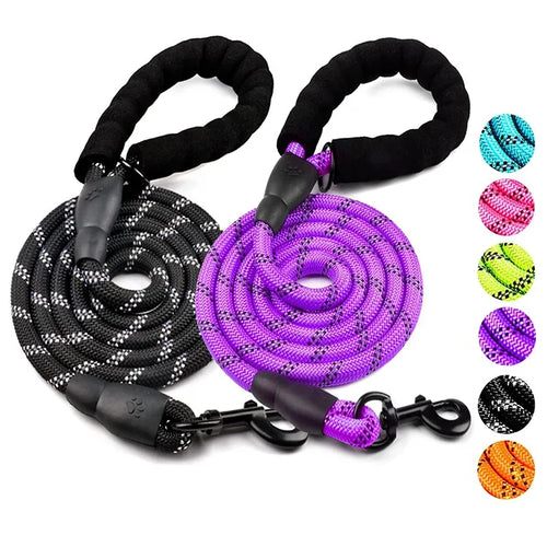 Strong Reflective Dog Leash – Durable Nylon Lead for All Dogs