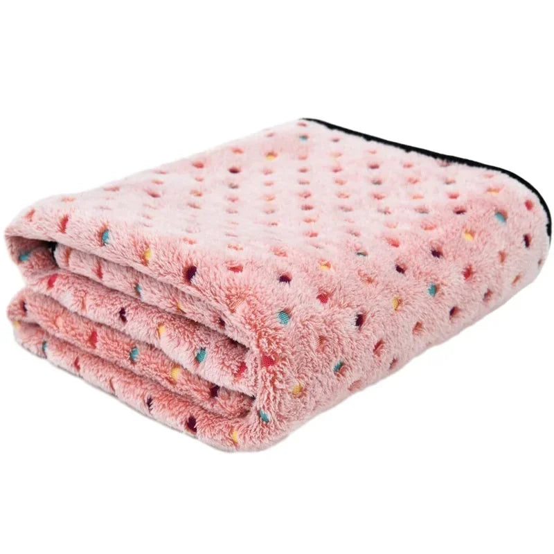 soft fluffy dot pattern pet blanket for cats and dogs warm coral fleece