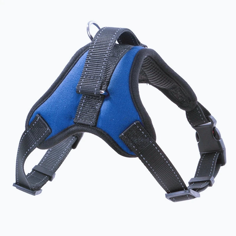 padded nylon dog harness vest – reflective, adjustable fit