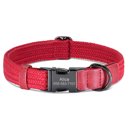 Custom Engraved Nylon Dog Collar for Small, Medium, and Large Dogs