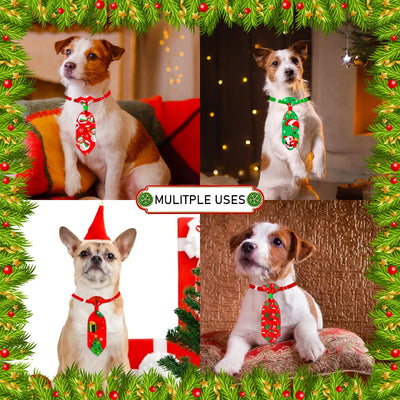10 Pack Adjustable Christmas Dog Bow Ties and Neckties for Cats & Puppies