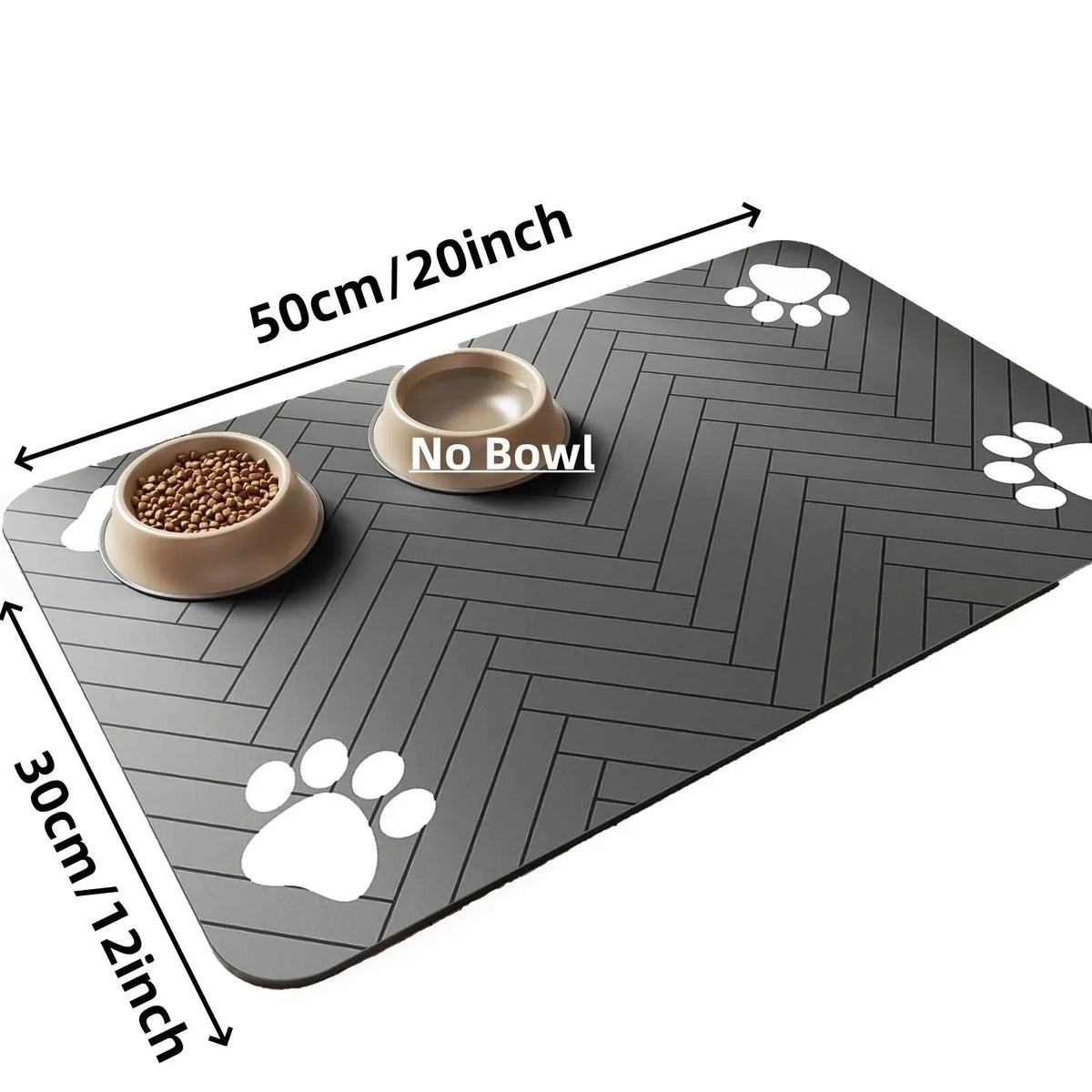 absorbent waterproof pet feeding mat with non-slip rubber backing
