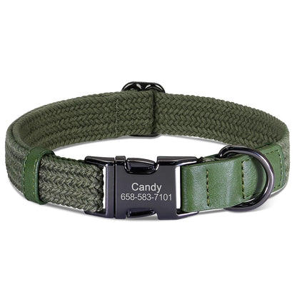Custom Engraved Nylon Dog Collar for Small, Medium, and Large Dogs