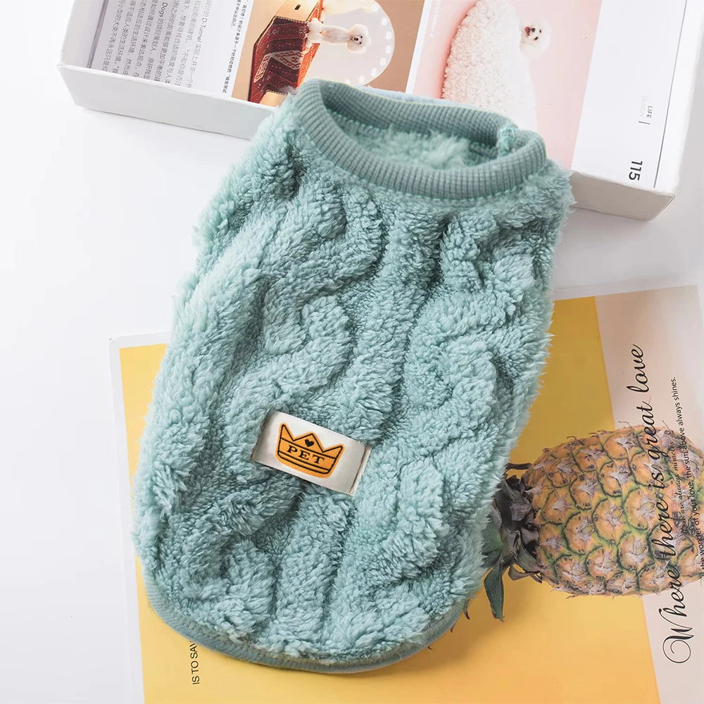 warm fleece sweater for cats & small dogs - cozy winter sweatshirt