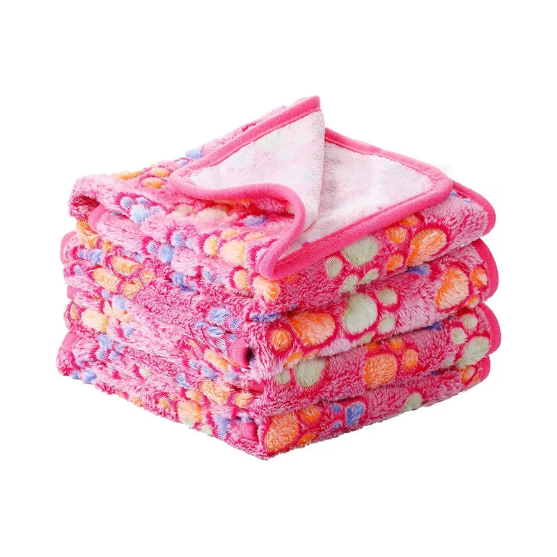 soft fluffy pet blanket with cute paw or elephant pattern for dogs and cats