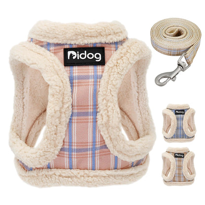 Winter Warm Padded Dog Harness Vest with Leash for Small Dogs