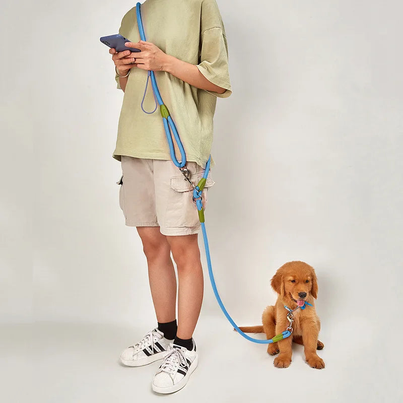 hands-free reflective nylon dog leash for running and walking dogs
