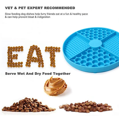 Silicone Licking Mat with Suction Cups – Slow Feeder Pad for Pets
