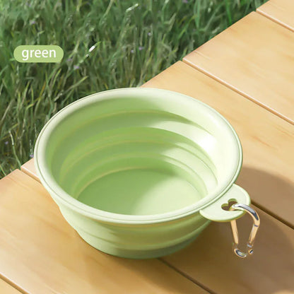 Foldable Silicone Dog & Cat Bowl – Portable Travel Feeding Bowl