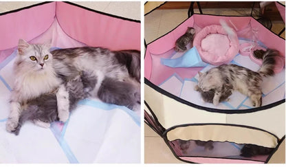 Foldable Pet Tent Playpen - Octagonal Outdoor Fence for Dogs & Cats