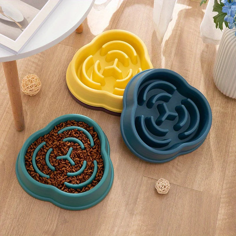 anti-choking slow feed dog & cat bowl – non-slip feeding bowl