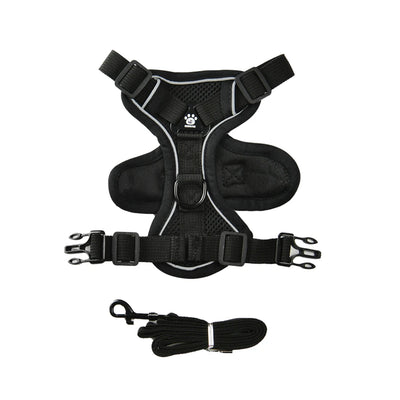 Breathable Puppy Harness Lead Set with Reflective Chest Strap Vest