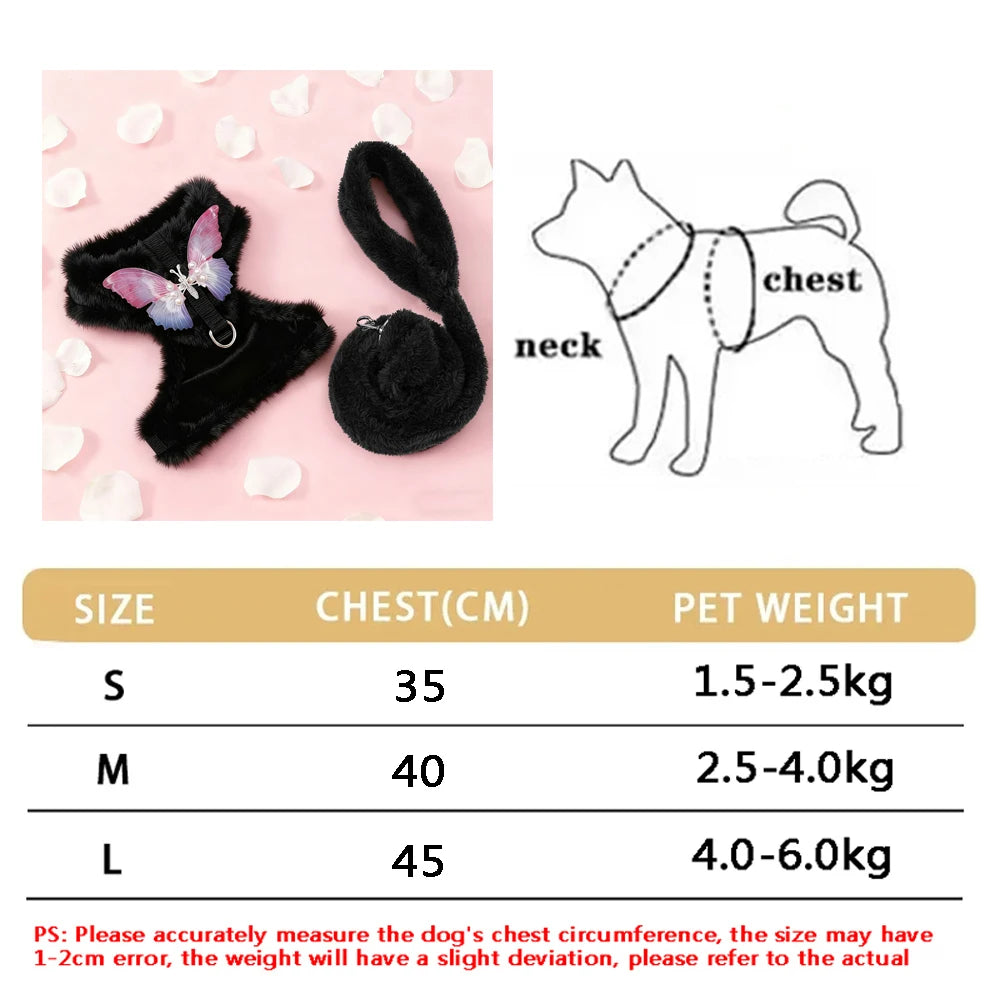 soft puppy harness, leash & collar set – adjustable pet vest set