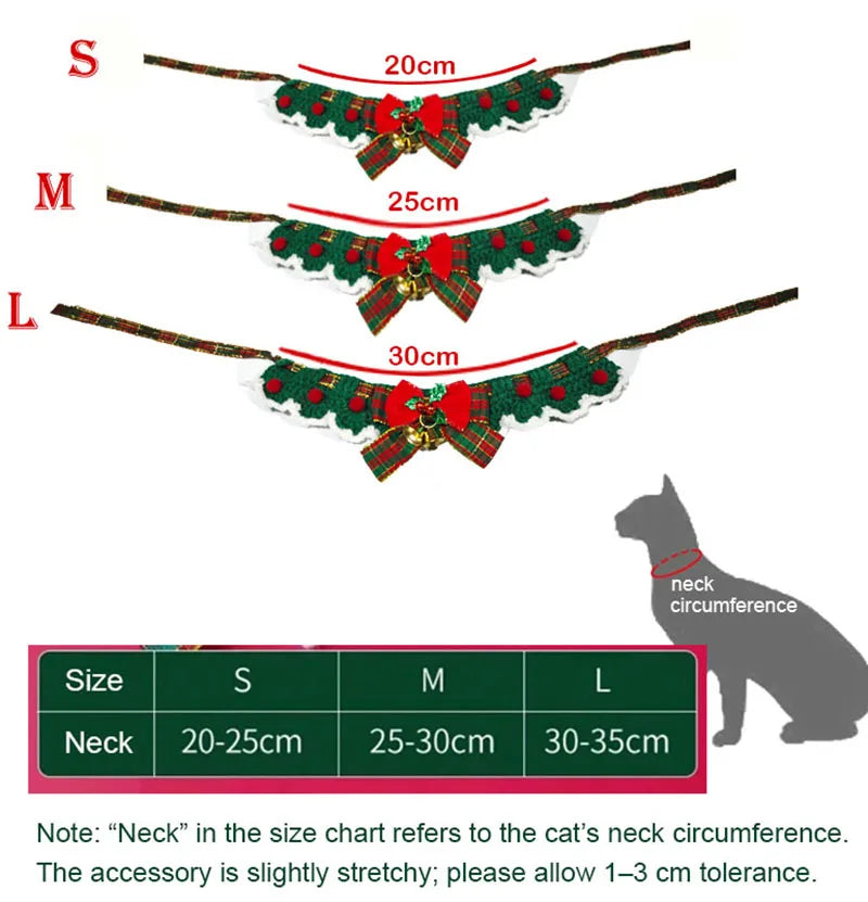 crocheted christmas cat bow tie collar for kittens and puppies