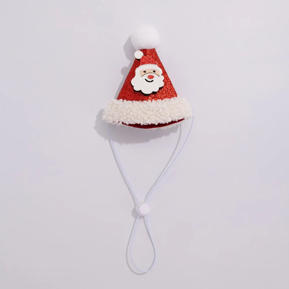 soft red christmas cat hat and scarf with adjustable chin strap