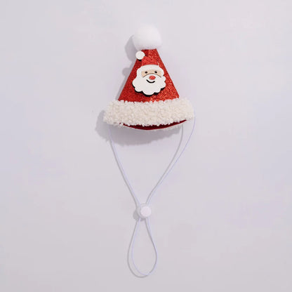 Soft Red Christmas Cat Hat and Scarf with Adjustable Chin Strap