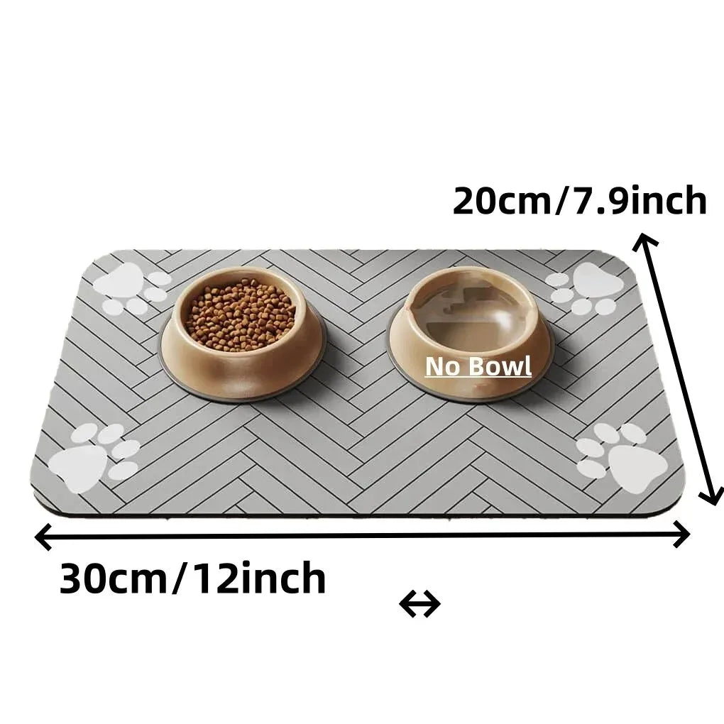 absorbent waterproof pet feeding mat with non-slip rubber backing