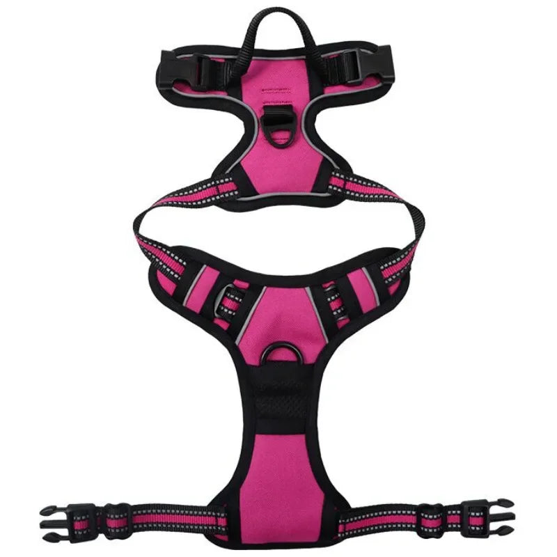 reflective adjustable dog harness – breathable vest for all sizes