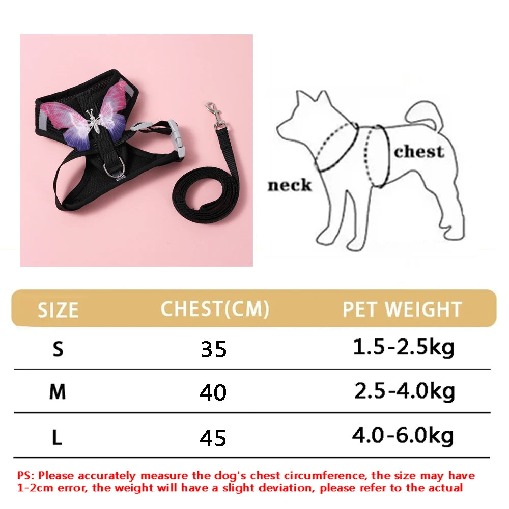 soft puppy harness, leash & collar set – adjustable pet vest set