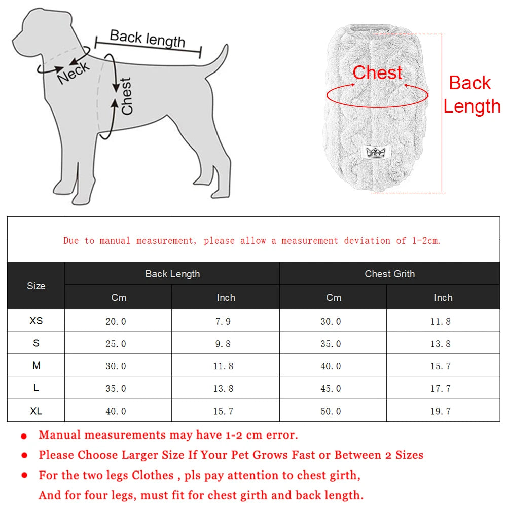 warm fleece sweater for cats & small dogs - cozy winter sweatshirt