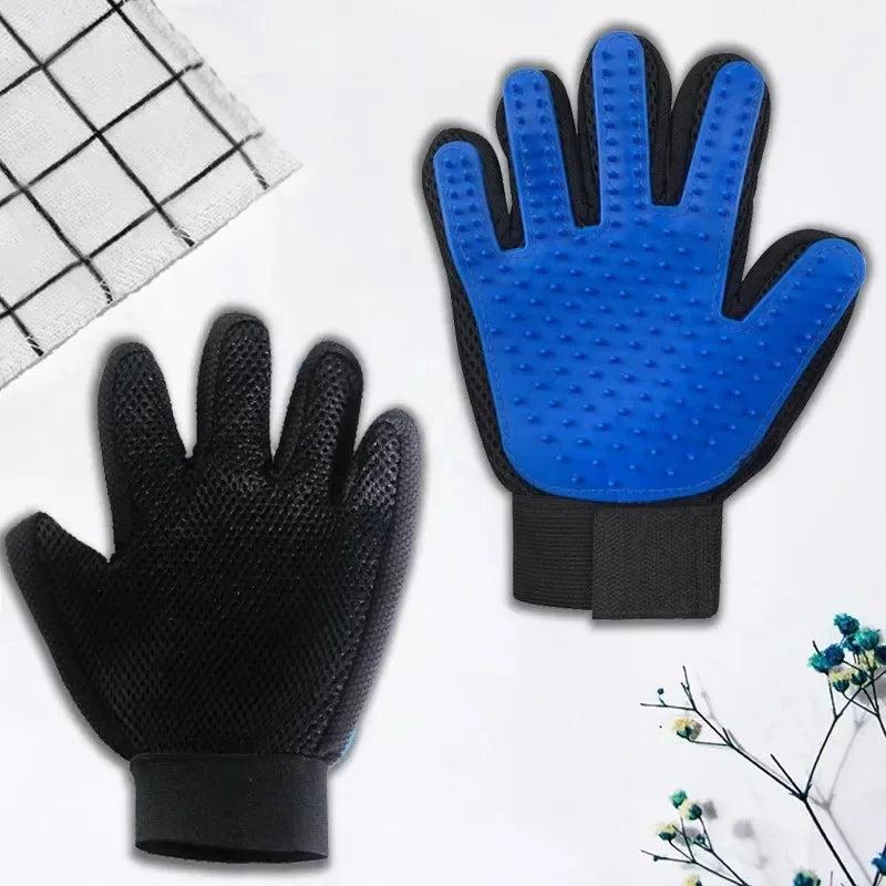 eeljoy 2-in-1 pet grooming glove – deshedding massage brush