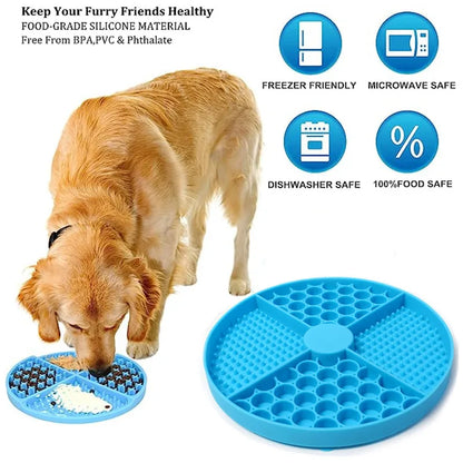 Silicone Licking Mat with Suction Cups – Slow Feeder Pad for Pets