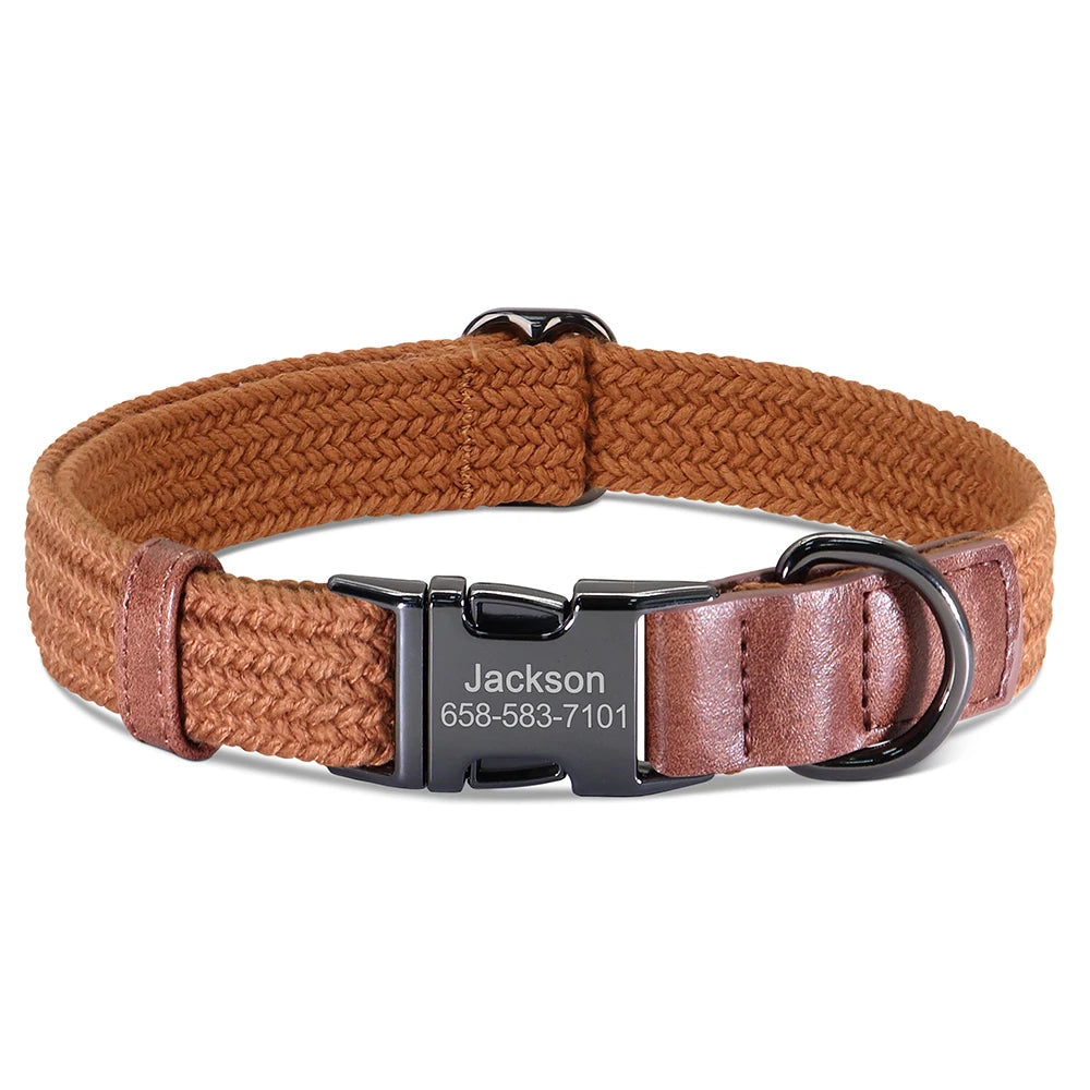 custom engraved nylon dog collar for small, medium, and large dogs