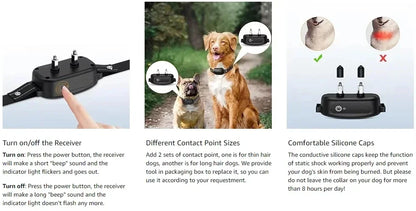 IPX7 Waterproof Rechargeable Dog Training Collar for 1-3 Dogs, 3300FT Range