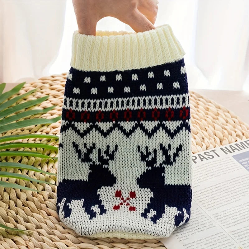 christmas knit pet sweater – festive wool sweater for dogs & cats