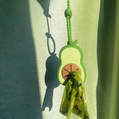 Cute Avocado Dog Waste Bag Dispenser – With Leash Attachment