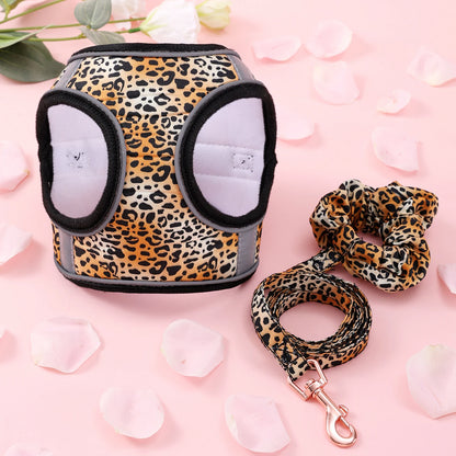 Soft Puppy Harness, Leash & Collar Set – Adjustable Pet Vest Set